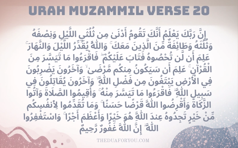 urah Muzammil Verse 20